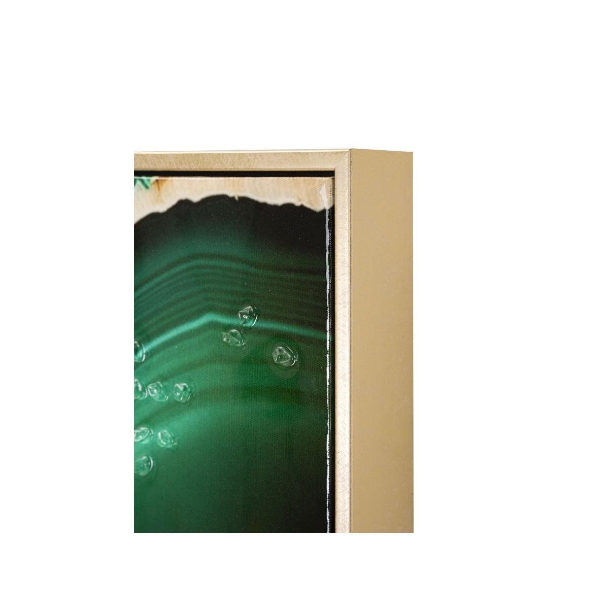 Dipinto su tela laccato smeraldy -b- c/cornice cm 82x4x62