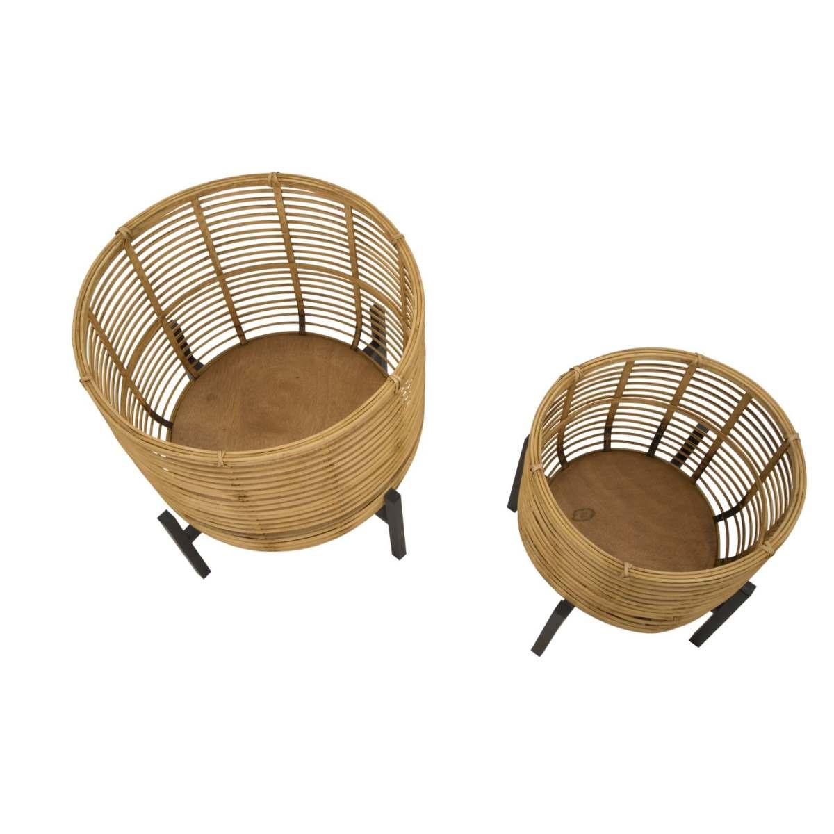 P/vasi rattan coppia cm Ø 41x47-33x39