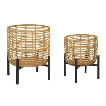 P/vasi rattan coppia cm Ø 41x47-33x39