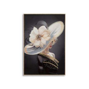Dipinto su tela laccato wien hat -a- c/cornice cm 62x4x92