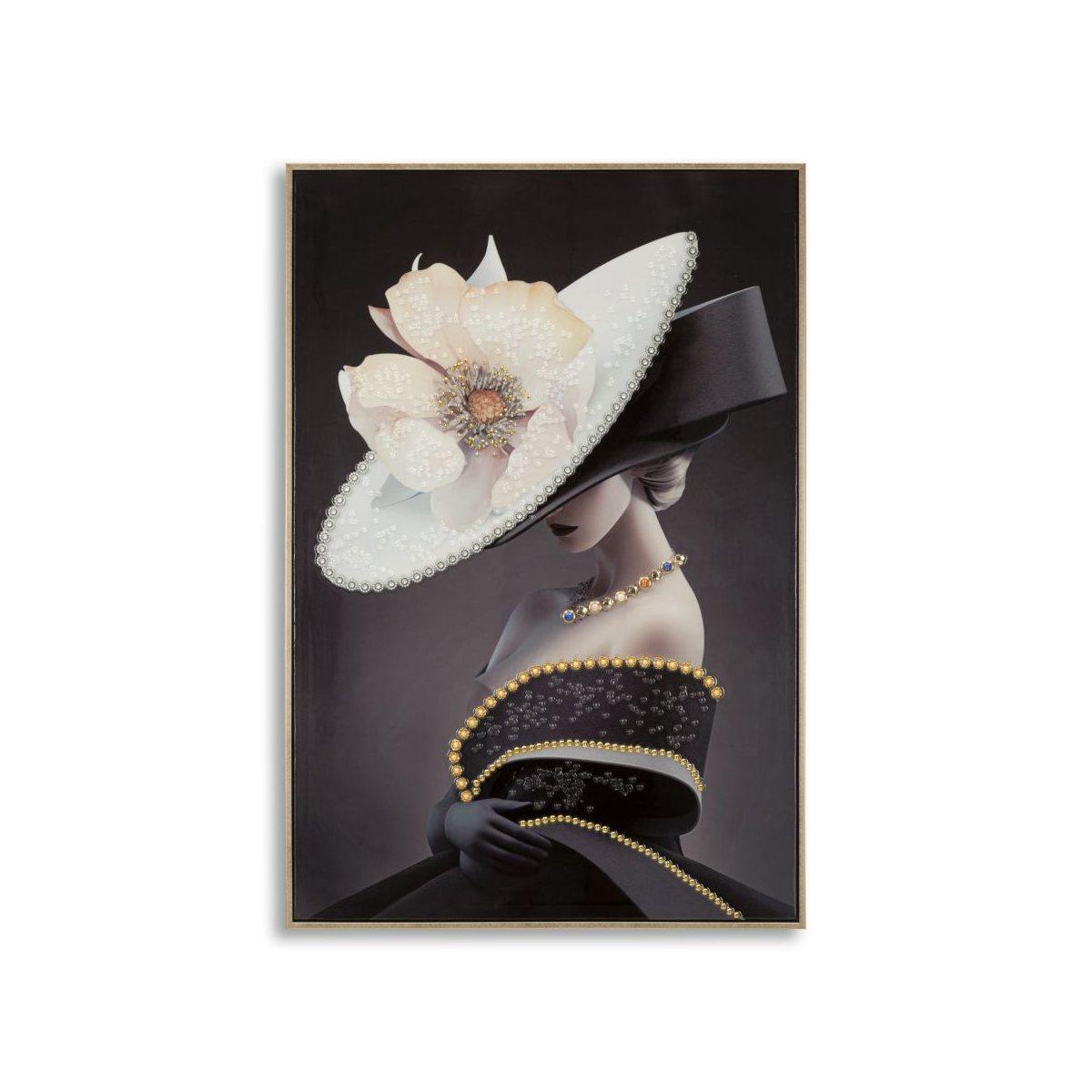 Dipinto su tela laccato wien hat -b- c/cornice cm 62x4x92