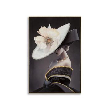 Dipinto su tela laccato wien hat -b- c/cornice cm 62x4x92