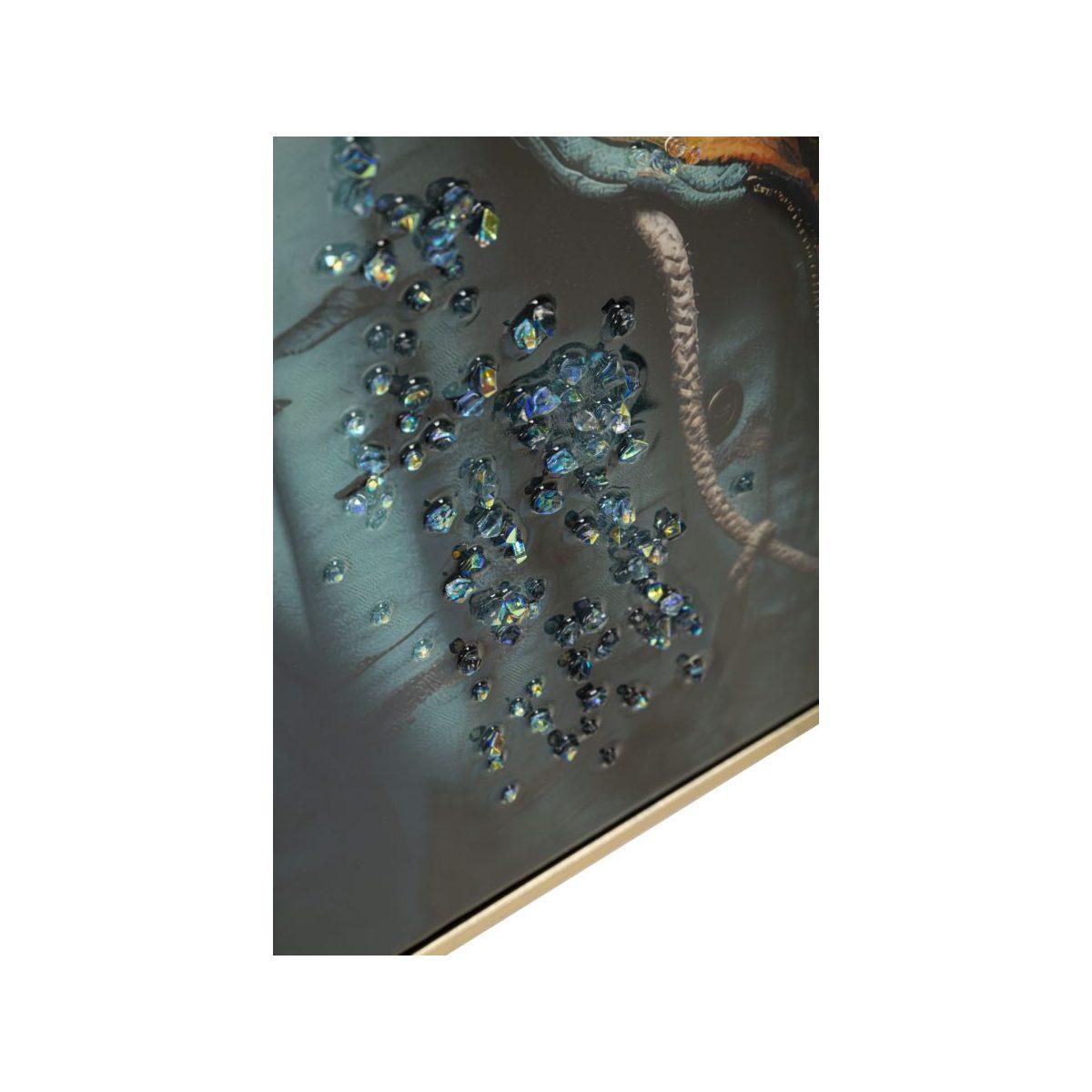 Dipinto su tela laccato bad bully -b- c/cornice cm 42,5x2,8x82,5