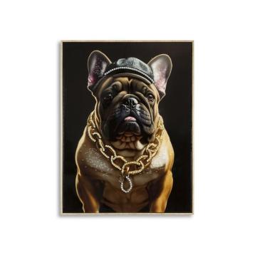 Dipinto su tela laccato bully c/cornice cm 62x4x82