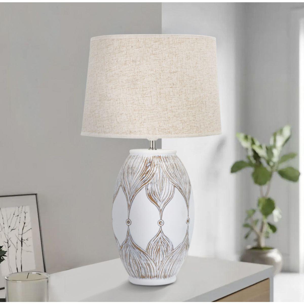 Lampada da tavolo resina ovale atene cm Ø 38x67