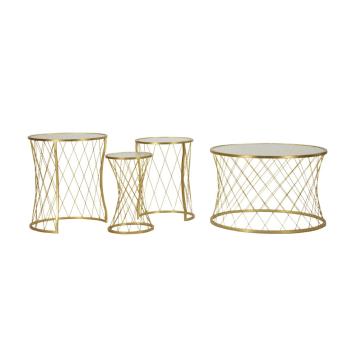 Tavolinetti noah gold set 4 pz cm Ø 70x45-47x54,5-36x50-28x45