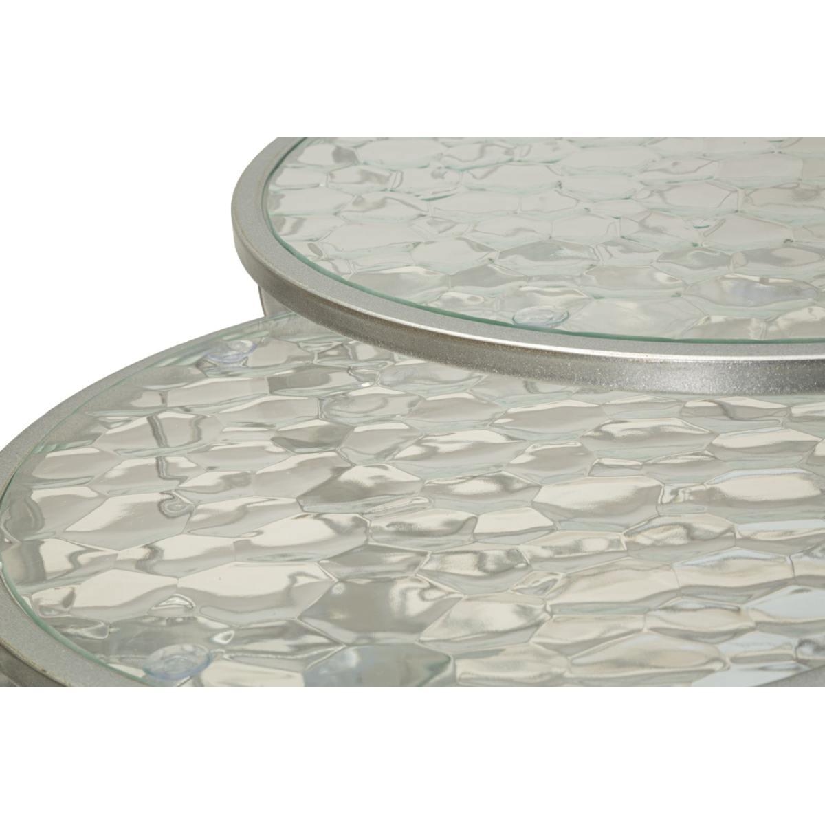 Tavolinetti noah silver set 4 pz cm Ø 70x45-47x54,5-36x50-28x45