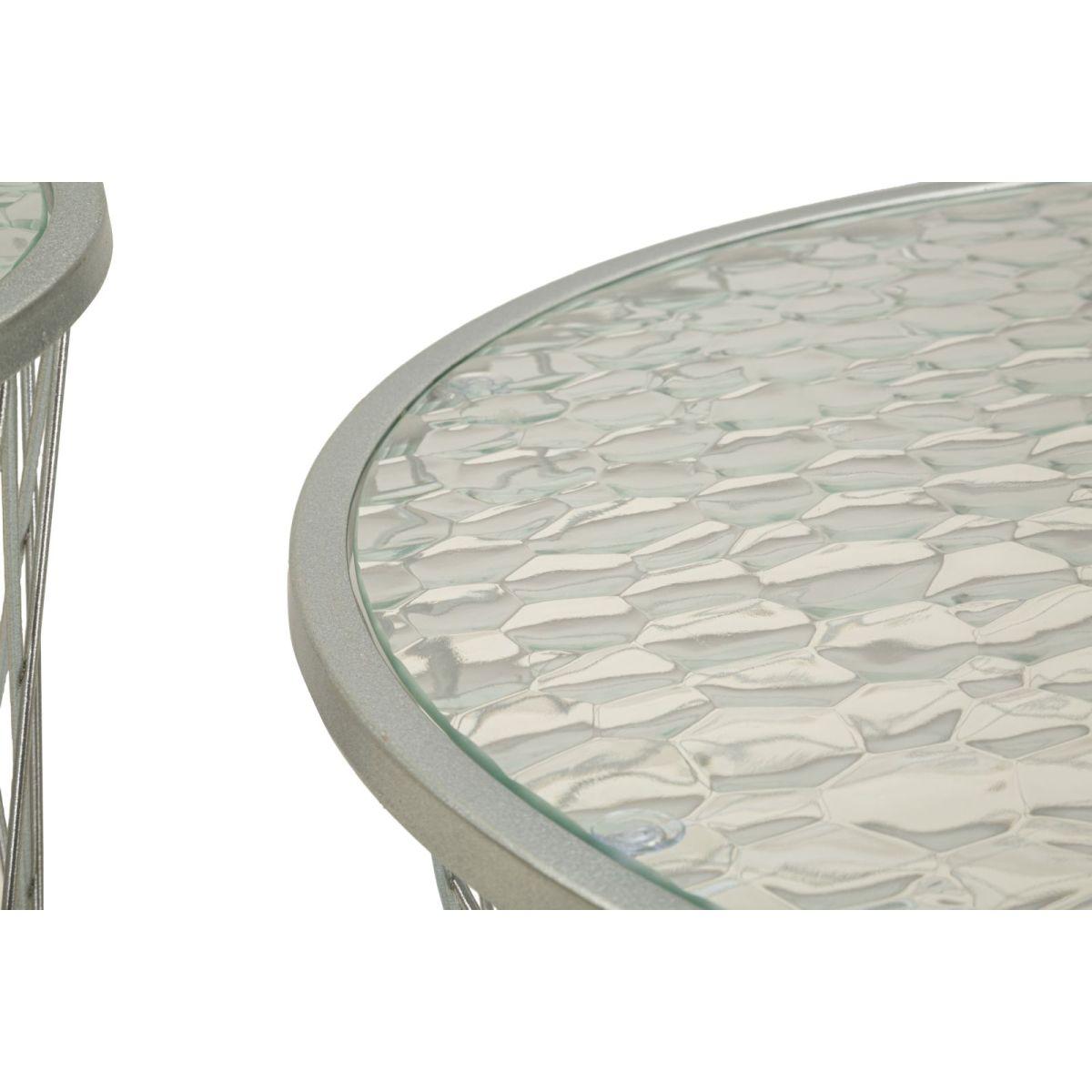 Tavolinetti noah silver set 4 pz cm Ø 70x45-47x54,5-36x50-28x45