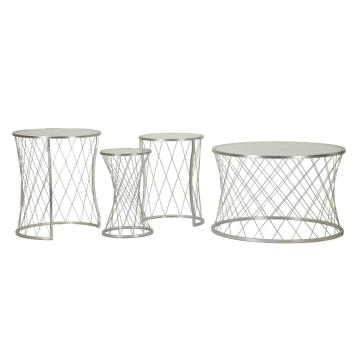Tavolinetti noah silver set 4 pz cm Ø 70x45-47x54,5-36x50-28x45