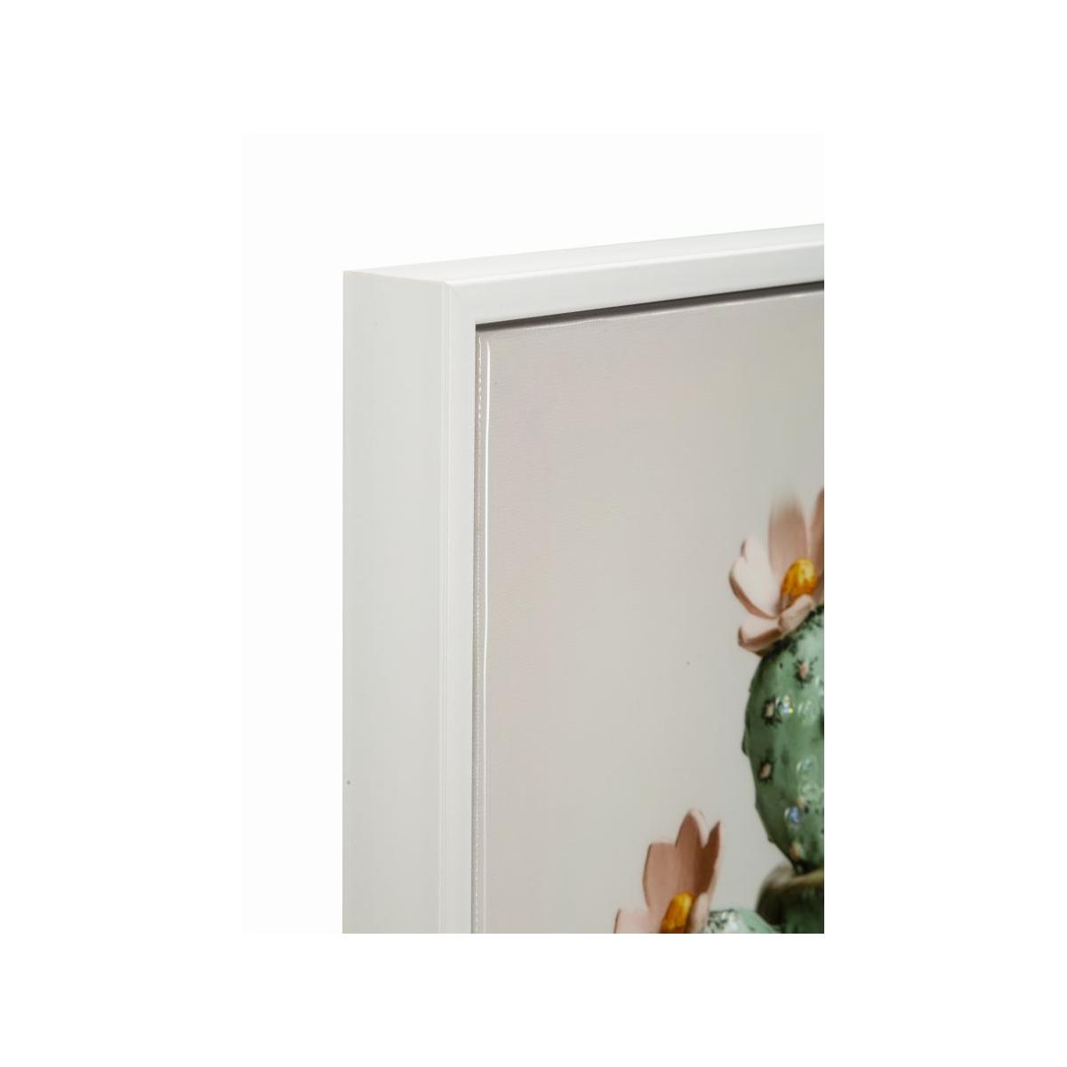 Stampa su tela laccata c/cornice vasetto cactus -c- cm 40x2,8x40