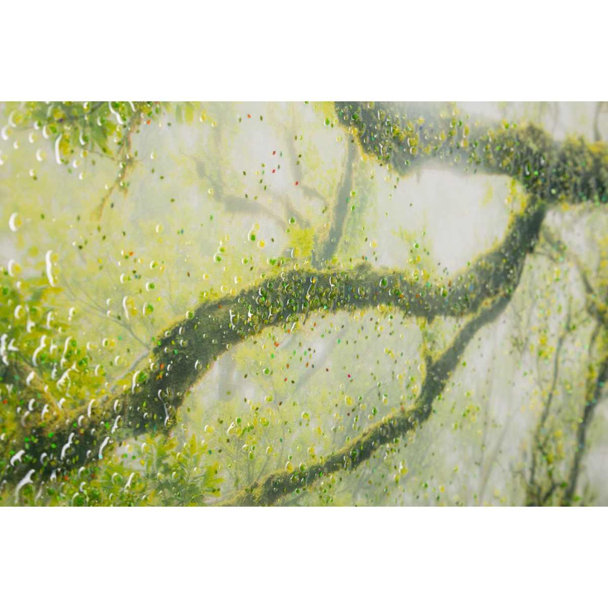 Stampa su tela laccata c/cornice foresta cm 90x4x60