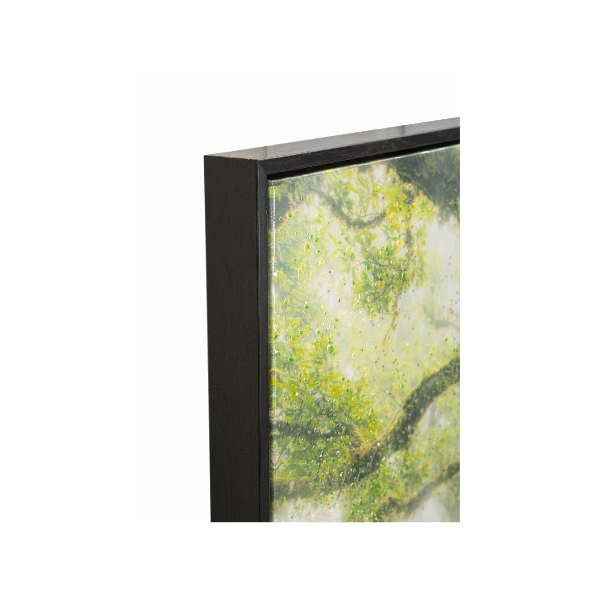 Stampa su tela laccata c/cornice foresta cm 90x4x60