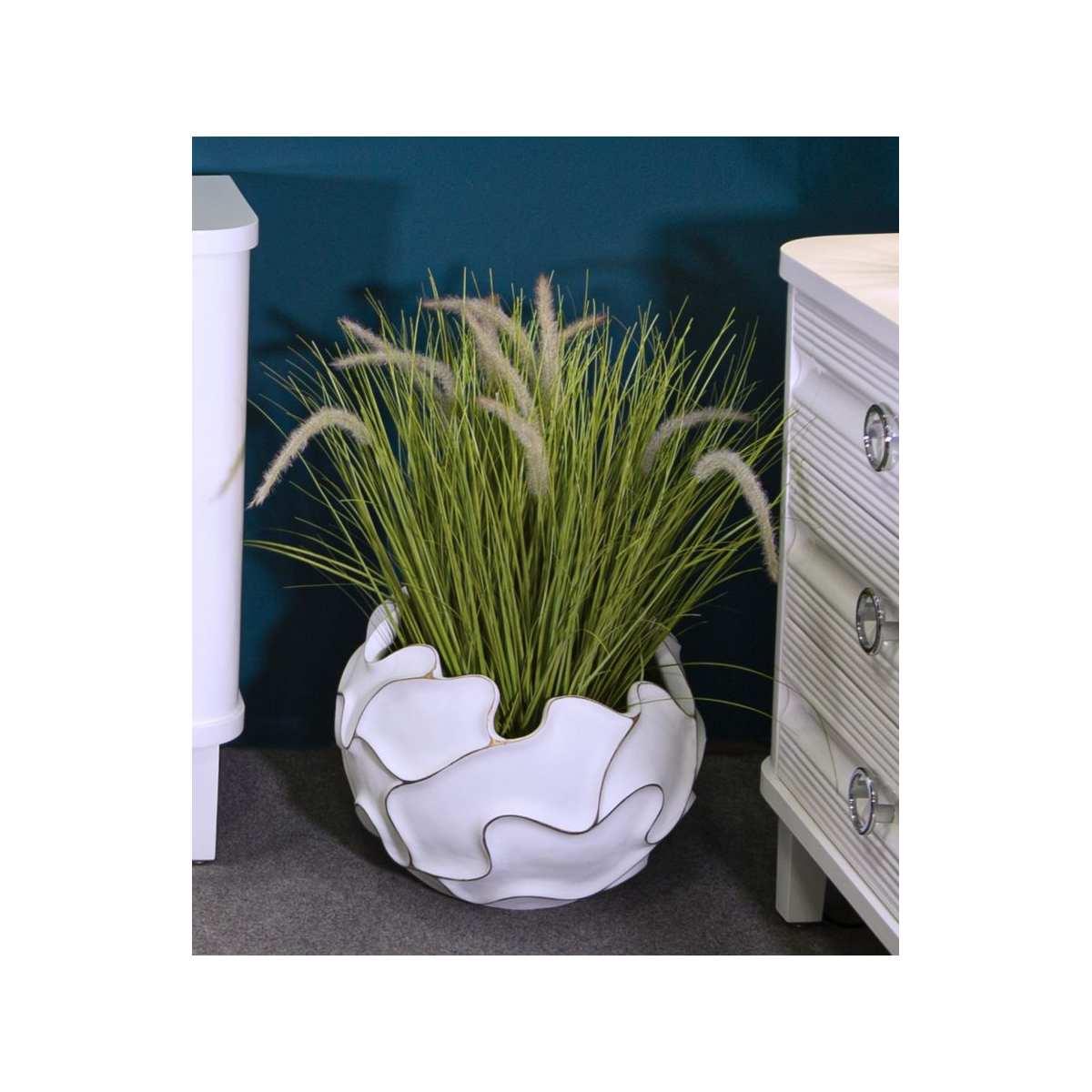 Cachepot resina lines cm Ø 44x37