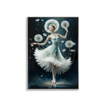 Dipinto su tela laccato dancing c/cornice -b- cm 72x4x102