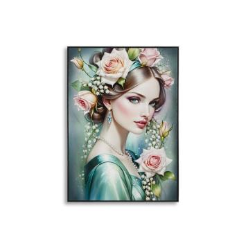Dipinto su tela laccato fantasy c/cornice -a- cm 72x4x102