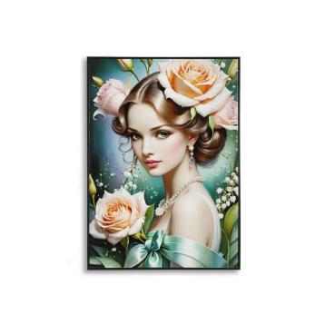 Dipinto su tela laccato fantasy c/cornice -b- cm 72x4x102