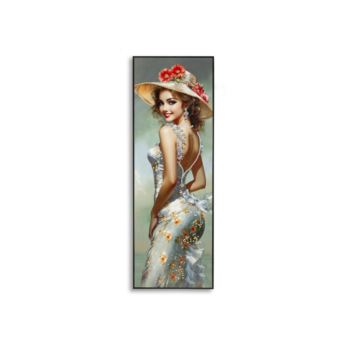 Dipinto su tela laccato elegant c/cornice -b- cm 52x4,5x152