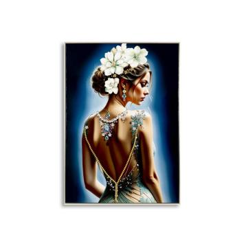 Dipinto su tela laccato isabel c/cornice -a- cm 72x4x102