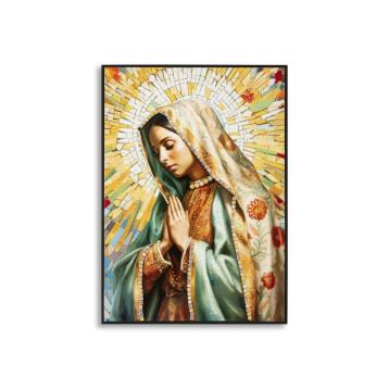 Dipinto su tela laccato madonna -a- c/cornice cm 72x4x102