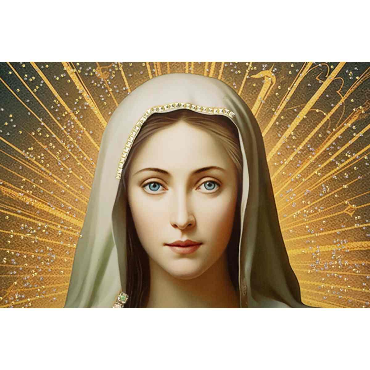 Dipinto su tela laccato madonna -b- c/cornice cm 72x4x102