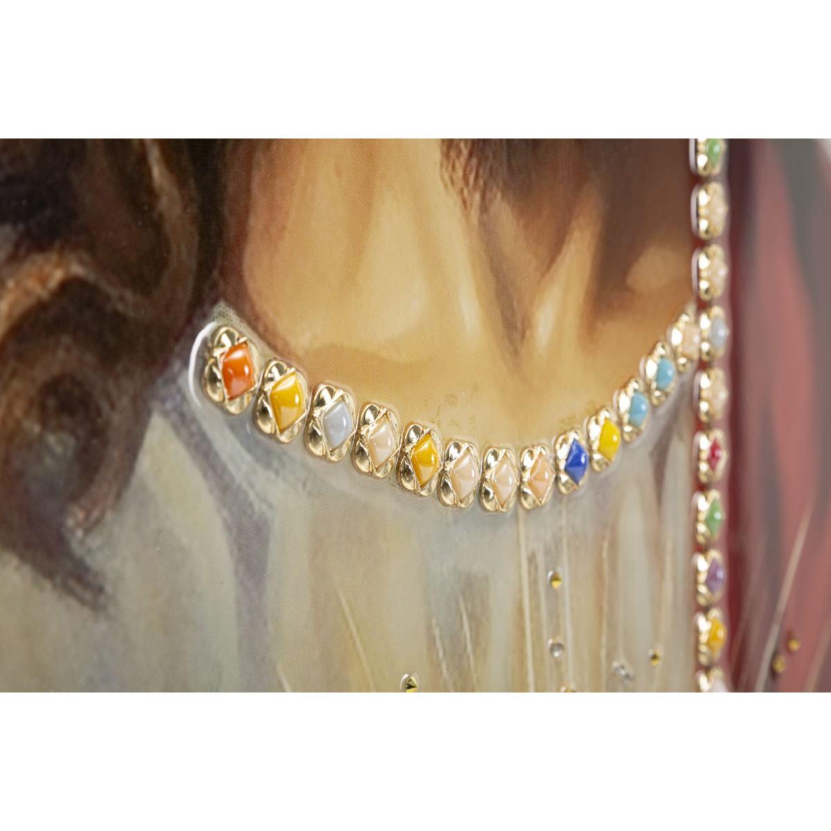 Dipinto su tela laccato jesus c/cornice cm 72x4x102