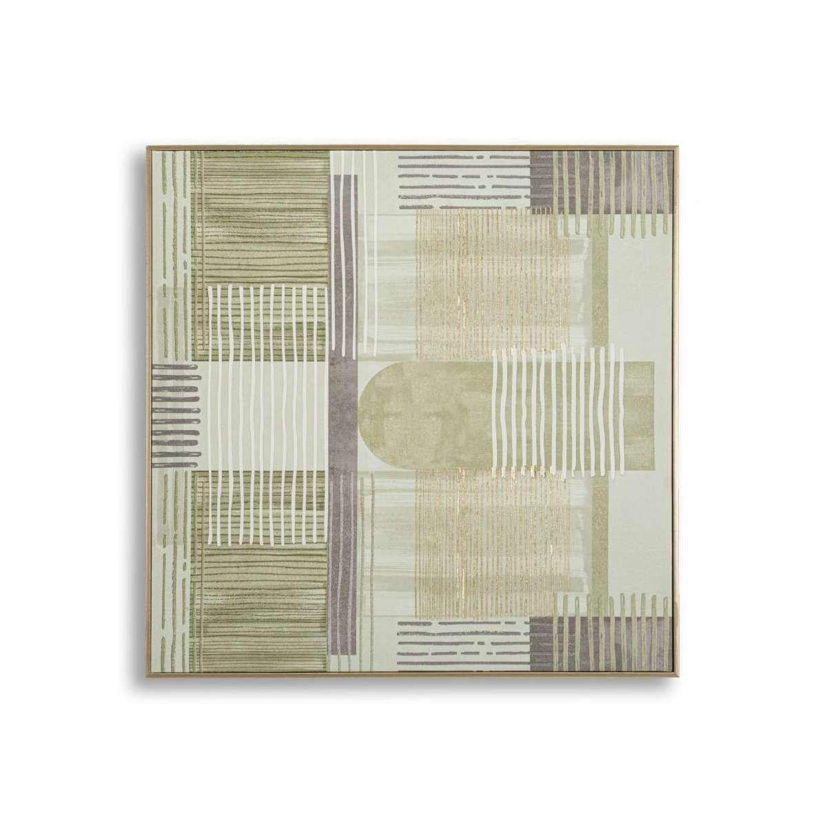 Stampa dipinta su tela lignes c/cornice -a- cm 60x3x60