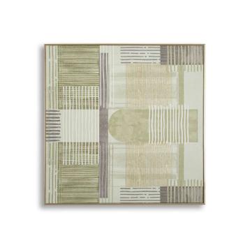 Stampa dipinta su tela lignes c/cornice -a- cm 60x3x60