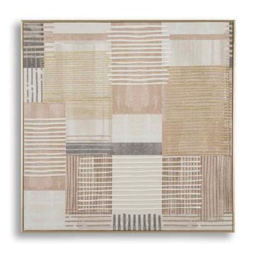 Stampa dipinta su tela lignes c/cornice -b- cm 60x3x60