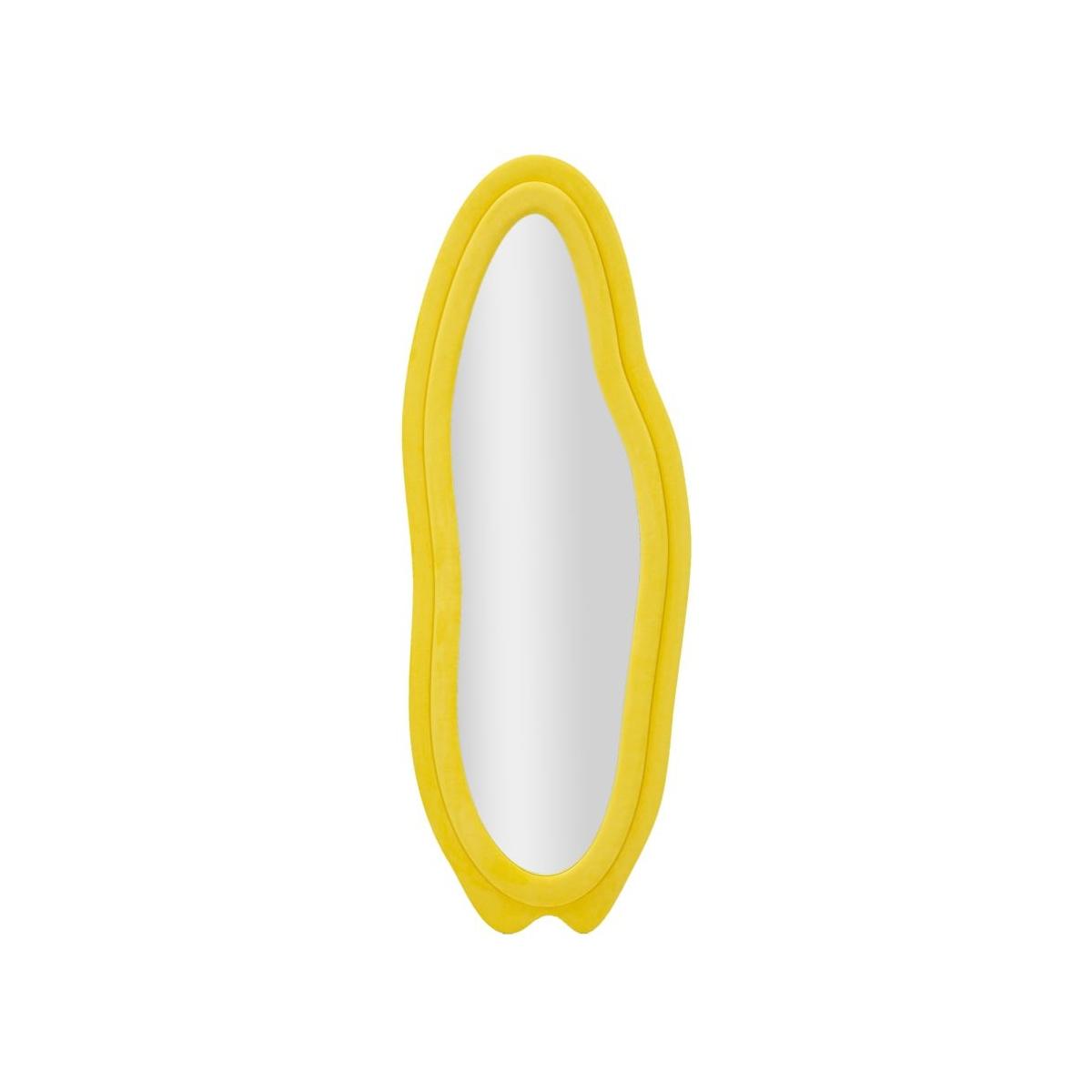 Specchio da muro chanel giallo cm 60x4x160 (misura specchio cm 38x137)