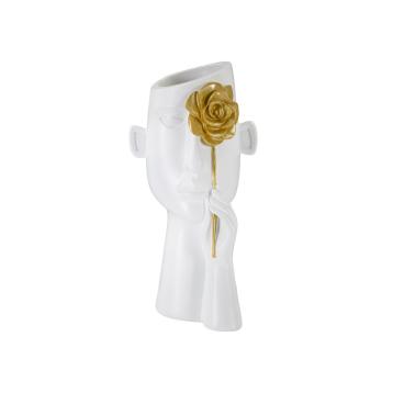 Vaso face c/fiore cm 14x13x27