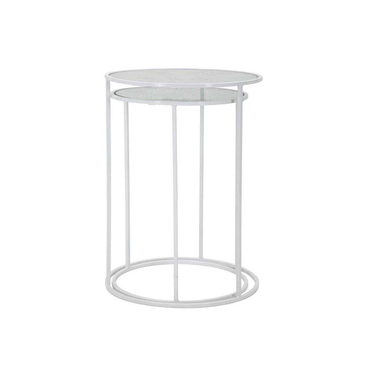 Tavolinetti white harts coppia cm Ø 43x60-38x55