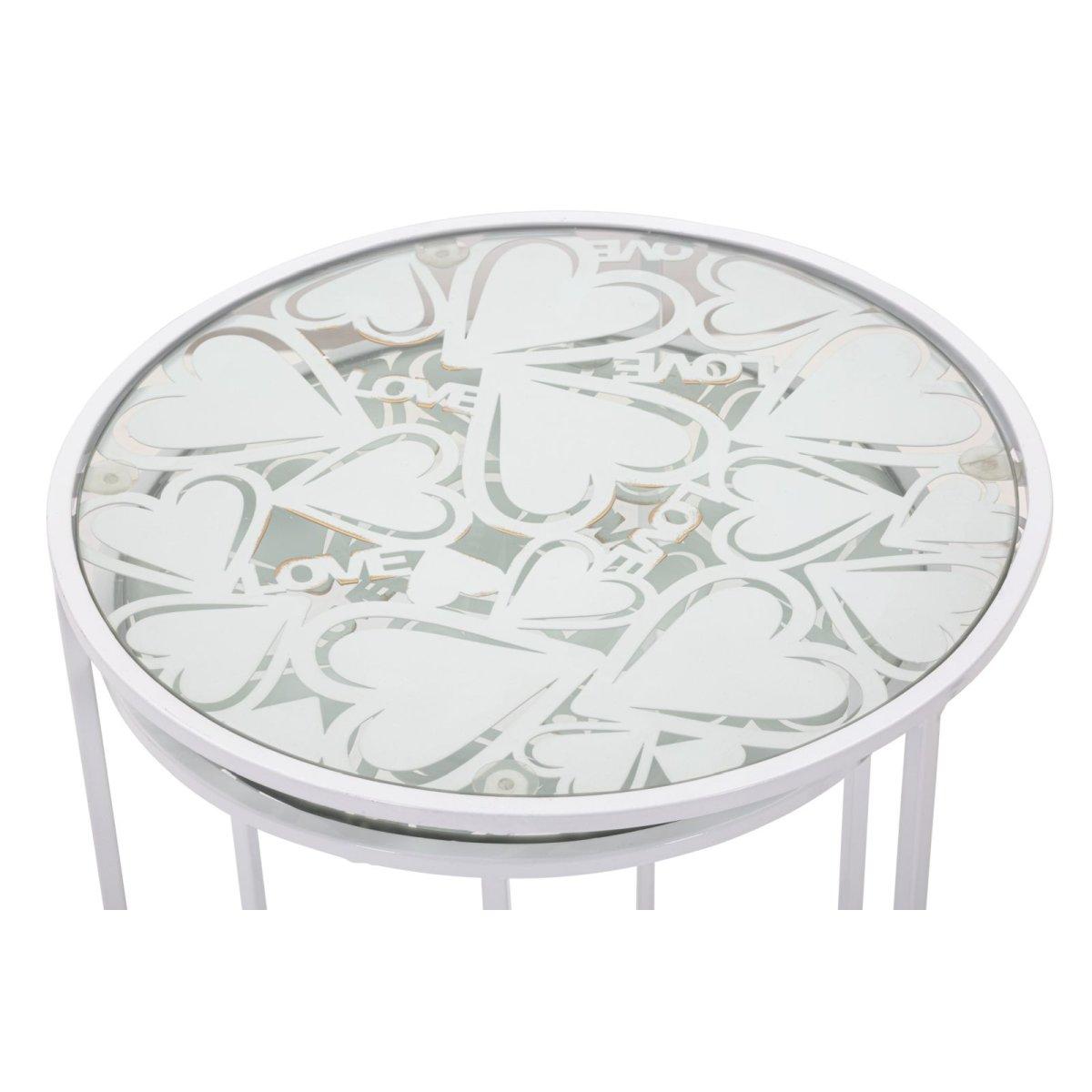 Tavolinetti white harts coppia cm Ø 43x60-38x55