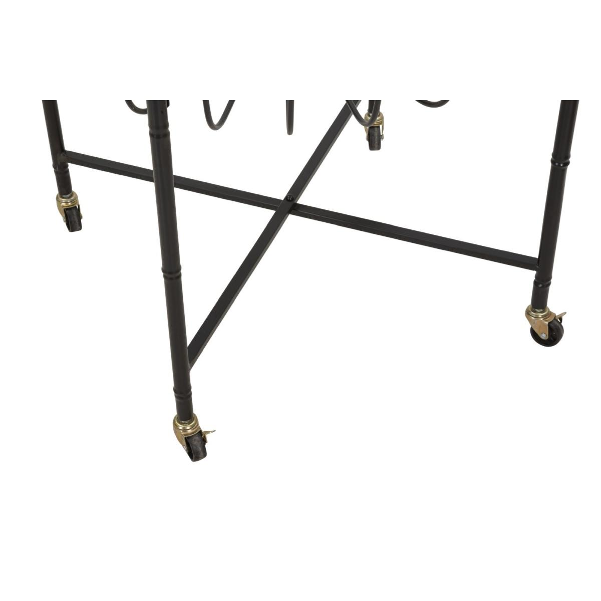 Tavolinetto cebu c/vetro e ruote cm 70,5x65x57