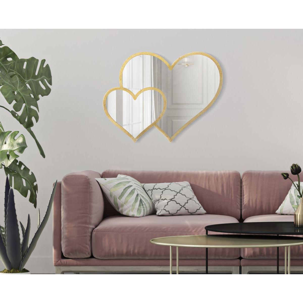 Specchio glam double heart cm 65x2x50 (misura interna cm 60x45)