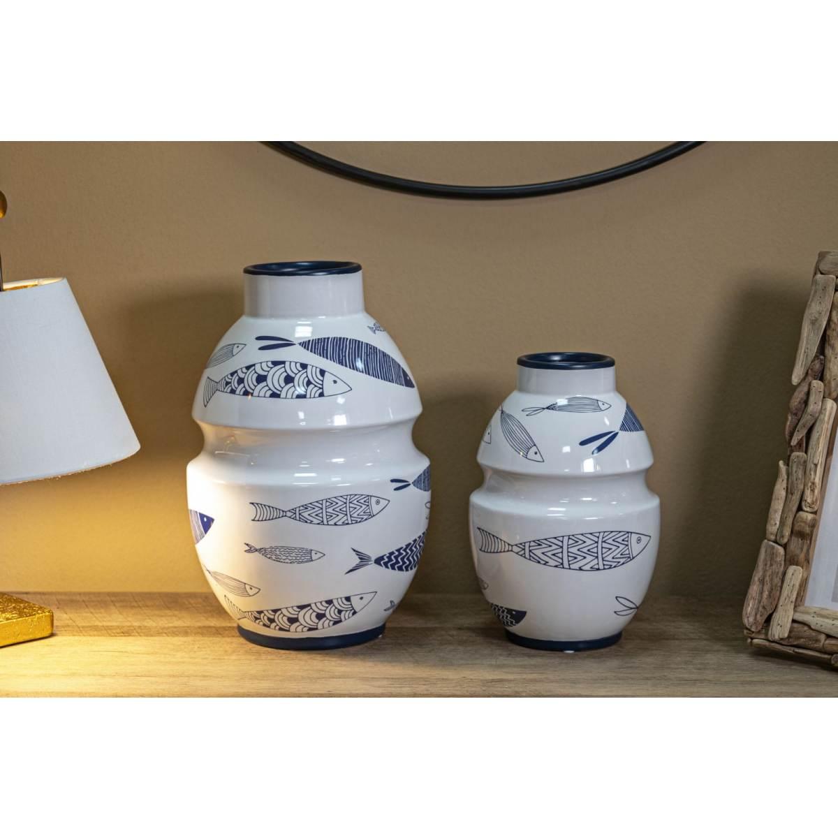 Vaso ceramica fish cm Ø 15x24