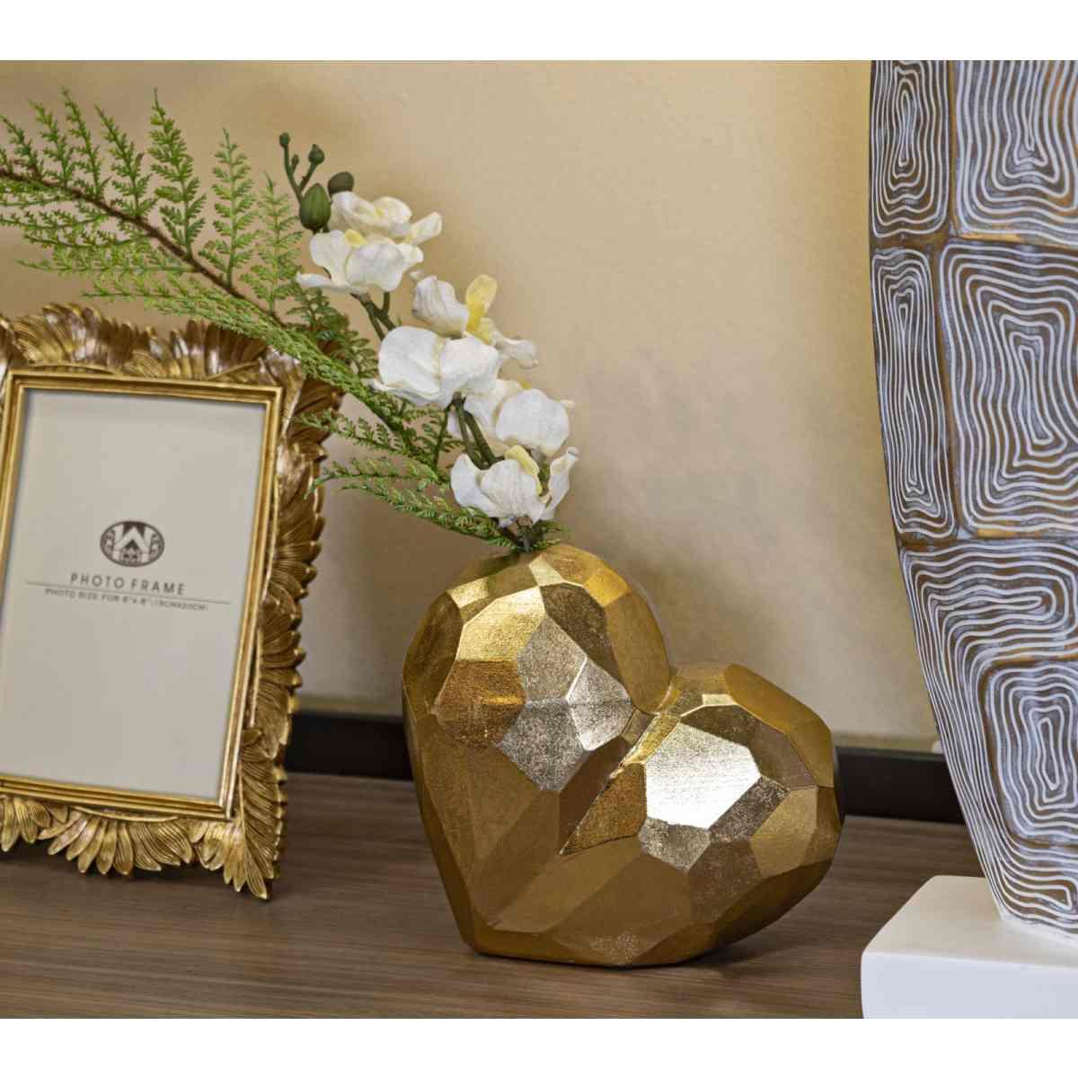 Vaso heart gold cm 19x9x18 min 2