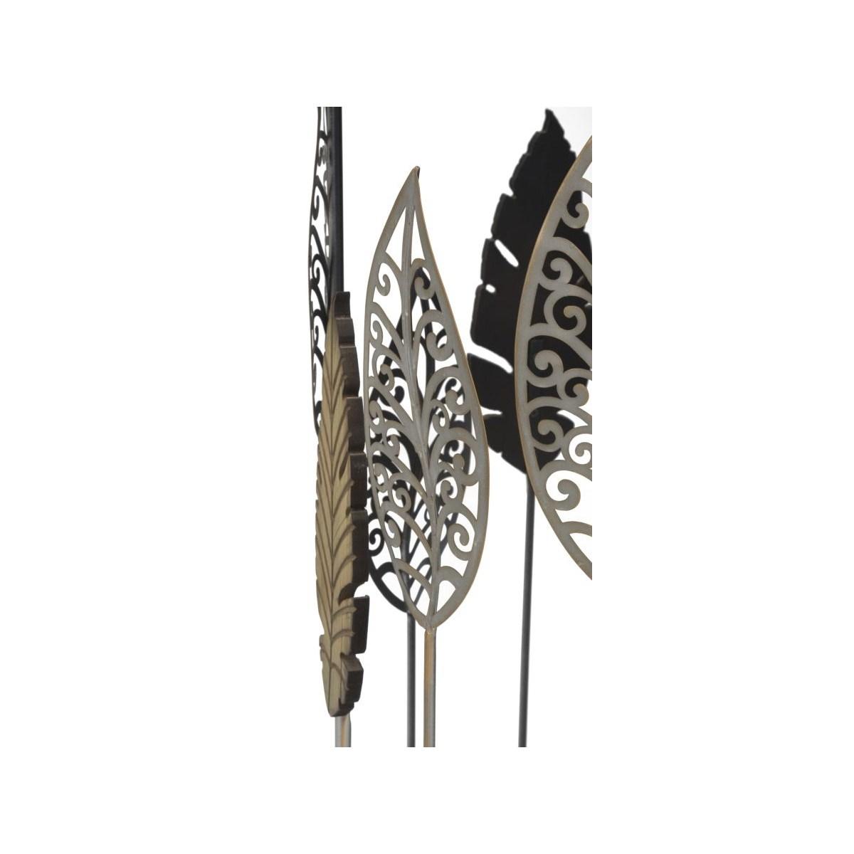 Tavolinetti in ferro e legno foglie coppia cm 38x55-33x50