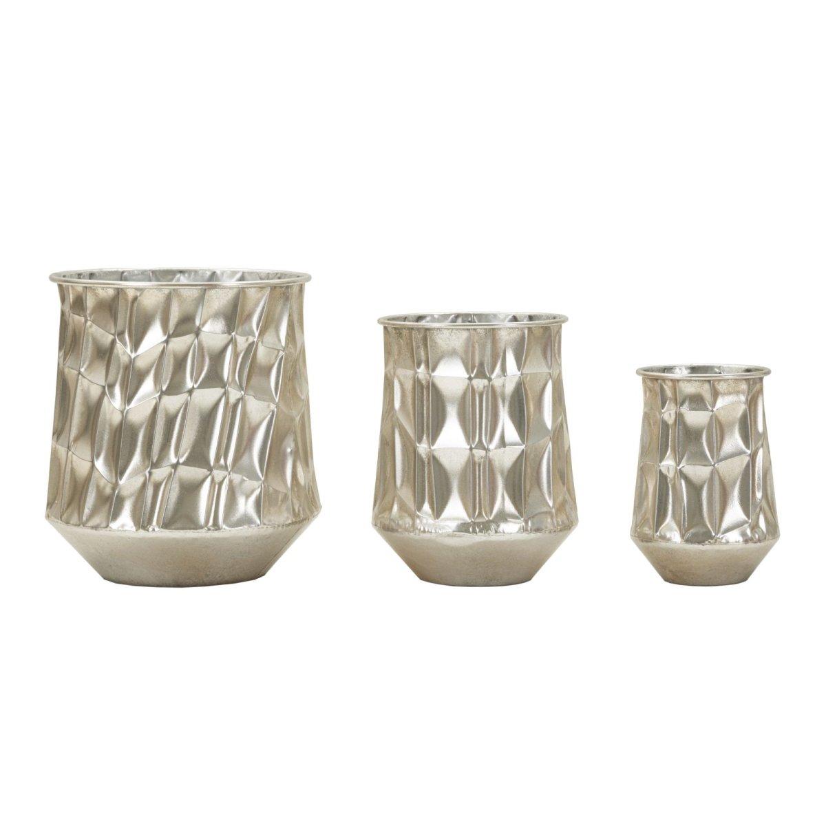 P/vasi silver set 3 pz cm Ø 35x38,5-27,5x33-18,5x26,5