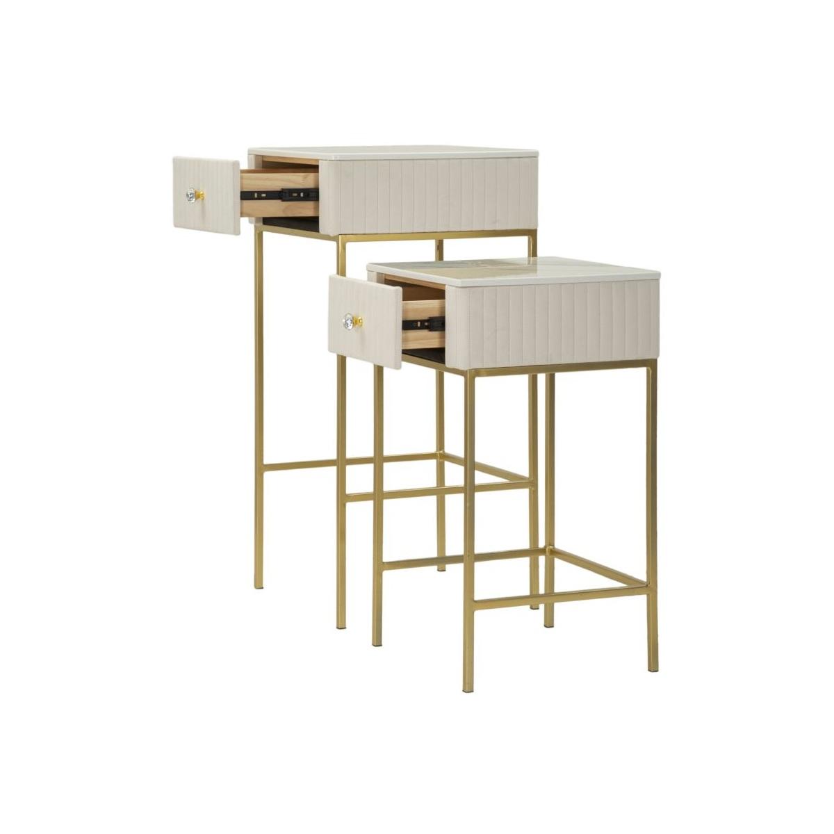 Tavolinetti alti wedding quadrati set 2 pz cm Ø 45x90-40x70
