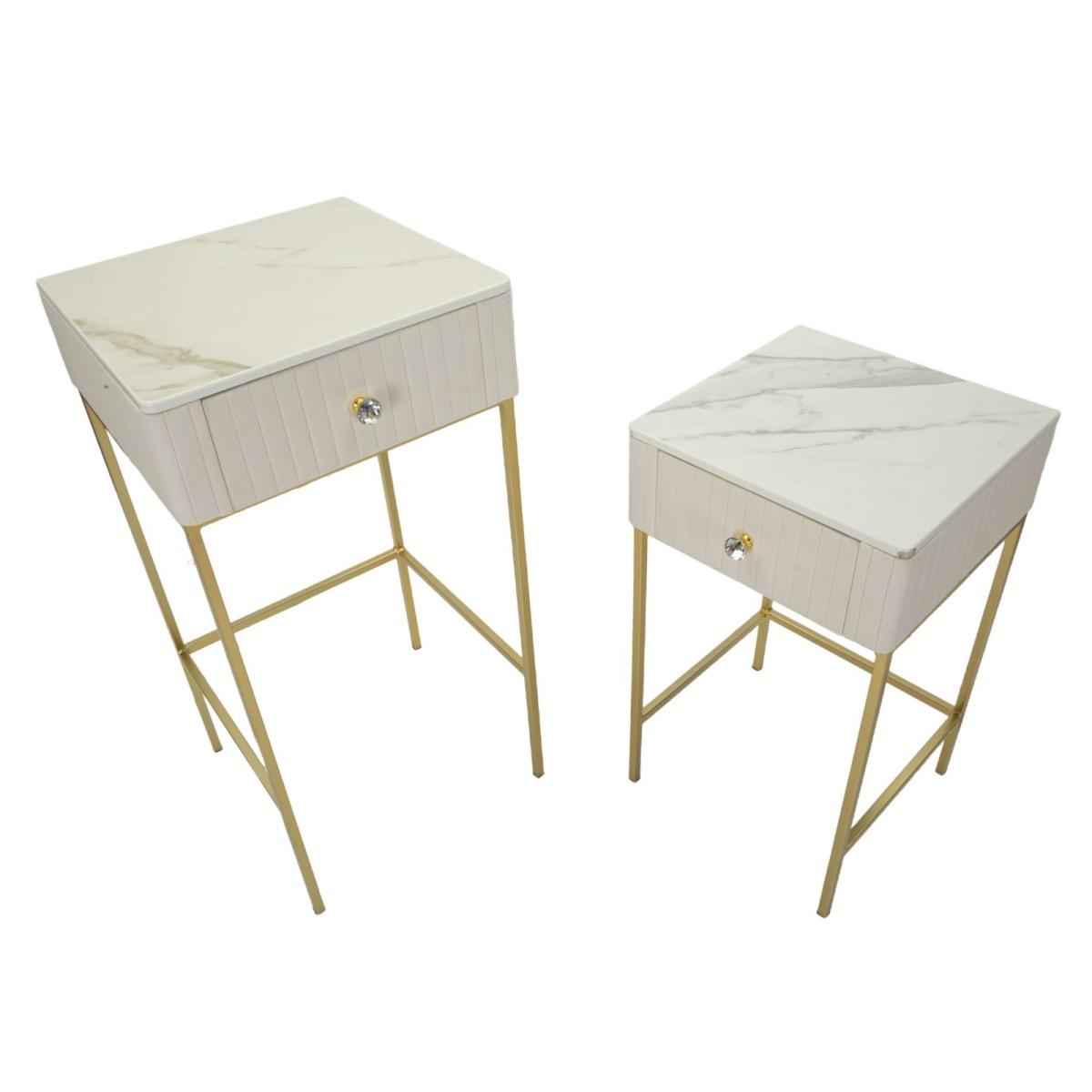 Tavolinetti alti wedding quadrati set 2 pz cm Ø 45x90-40x70