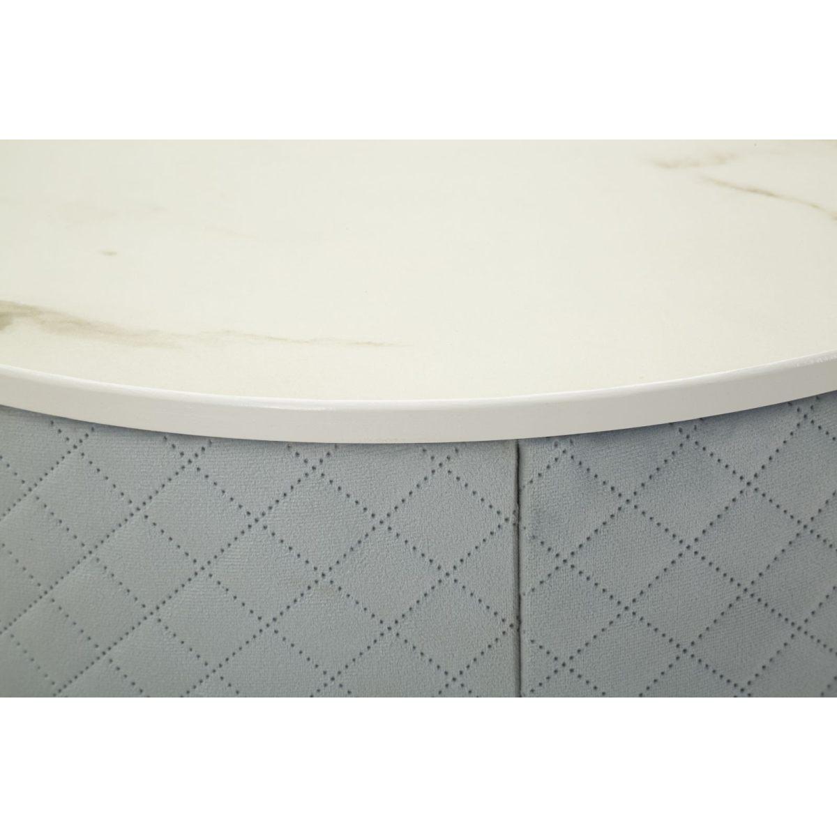 Comodino/toletta c/puff vellit celeste cm Ø 52x70 - Ø 36x39