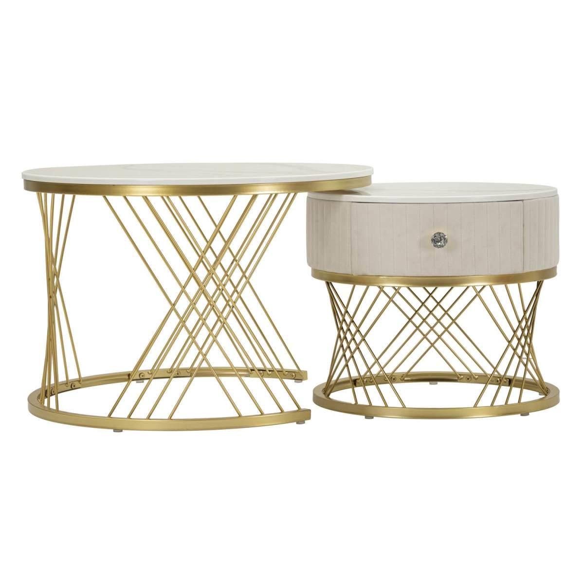Tavoli da caffe' votix coppia cm Ø 70x48-50x43,5<br>