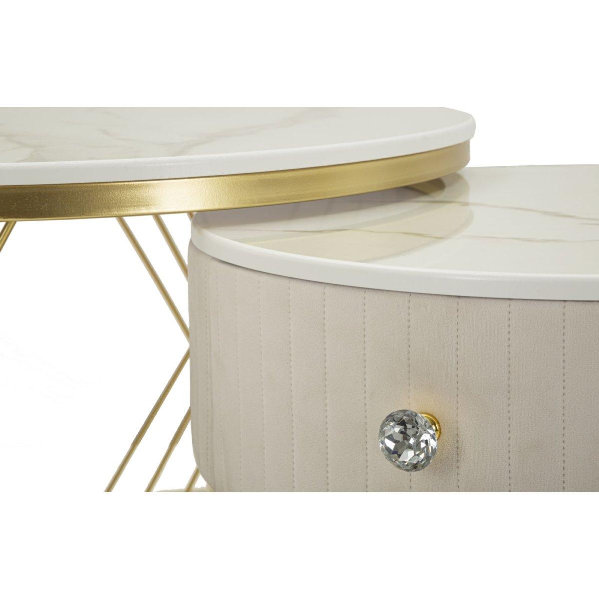 Tavoli da caffe' votix coppia cm Ø 70x48-50x43,5<br>