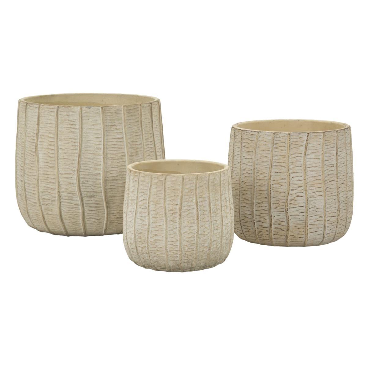 Cachepot flake set 3 pz cm 30,5x27-25x22,2-19,5x18