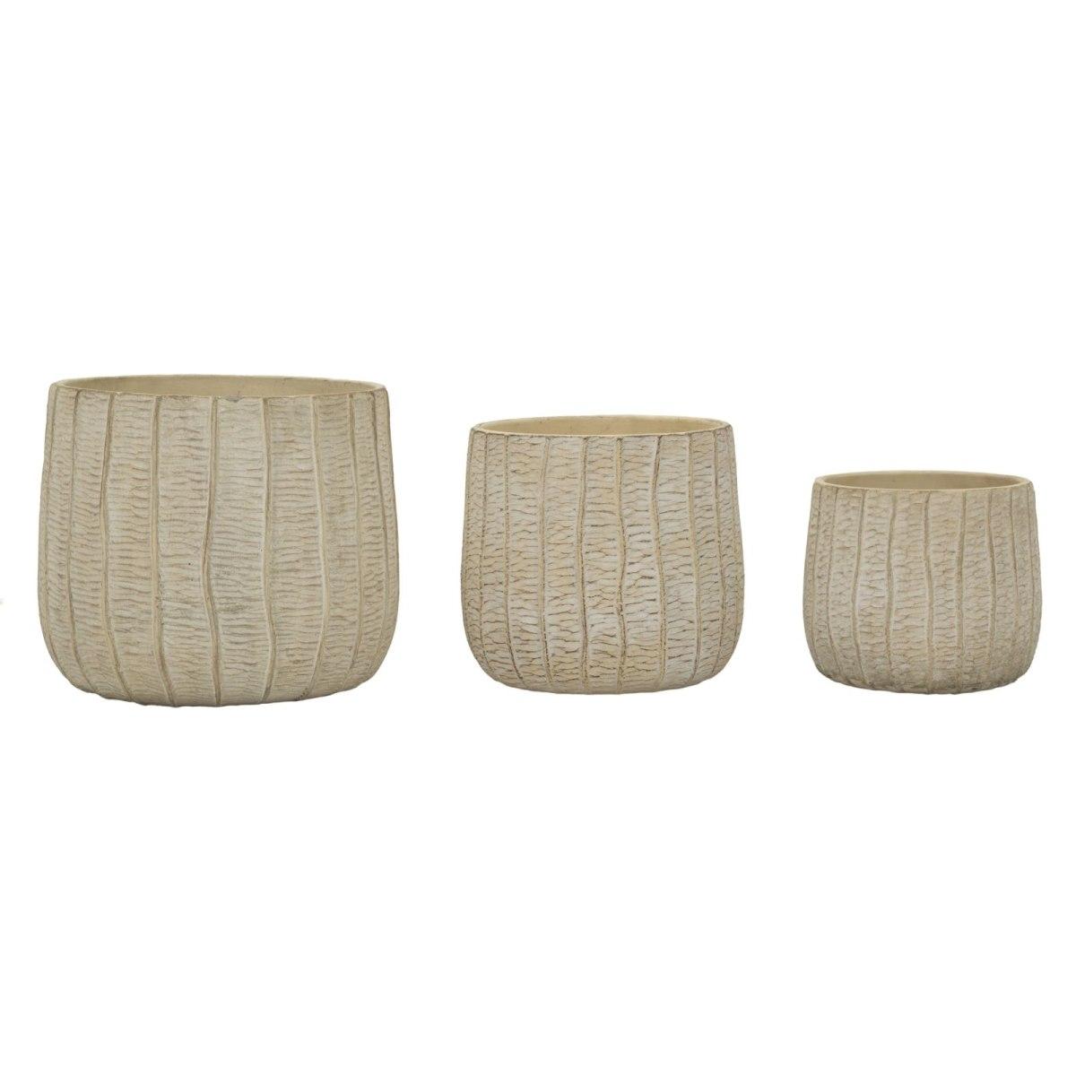 Cachepot flake set 3 pz cm 30,5x27-25x22,2-19,5x18