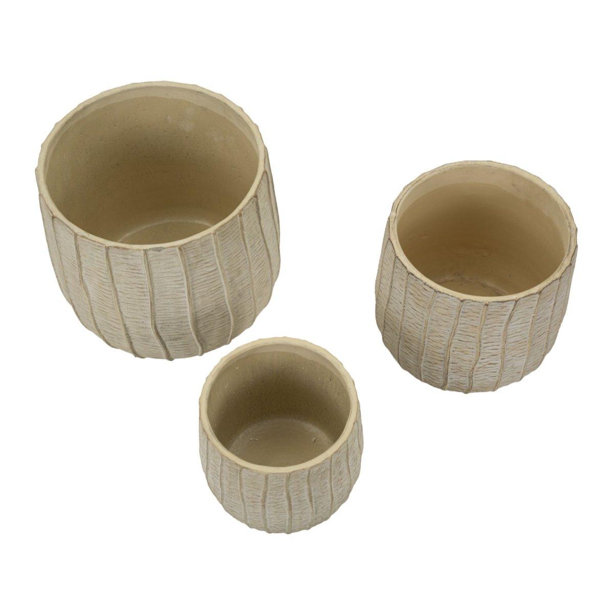 Cachepot flake set 3 pz cm 30,5x27-25x22,2-19,5x18
