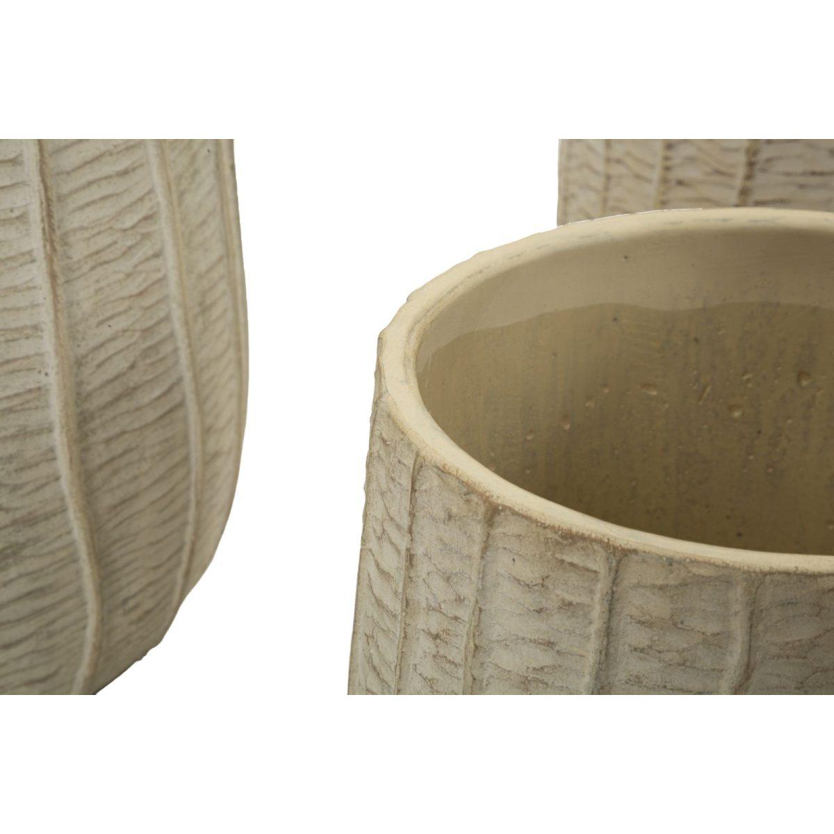 Cachepot flake set 3 pz cm 30,5x27-25x22,2-19,5x18