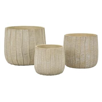 Cachepot flake set 3 pz cm 30,5x27-25x22,2-19,5x18