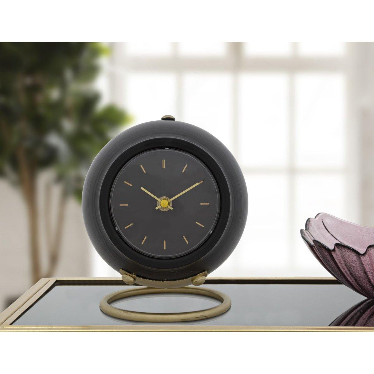 Orologio da tavolo ball nero cm 16x13x19 min 2
