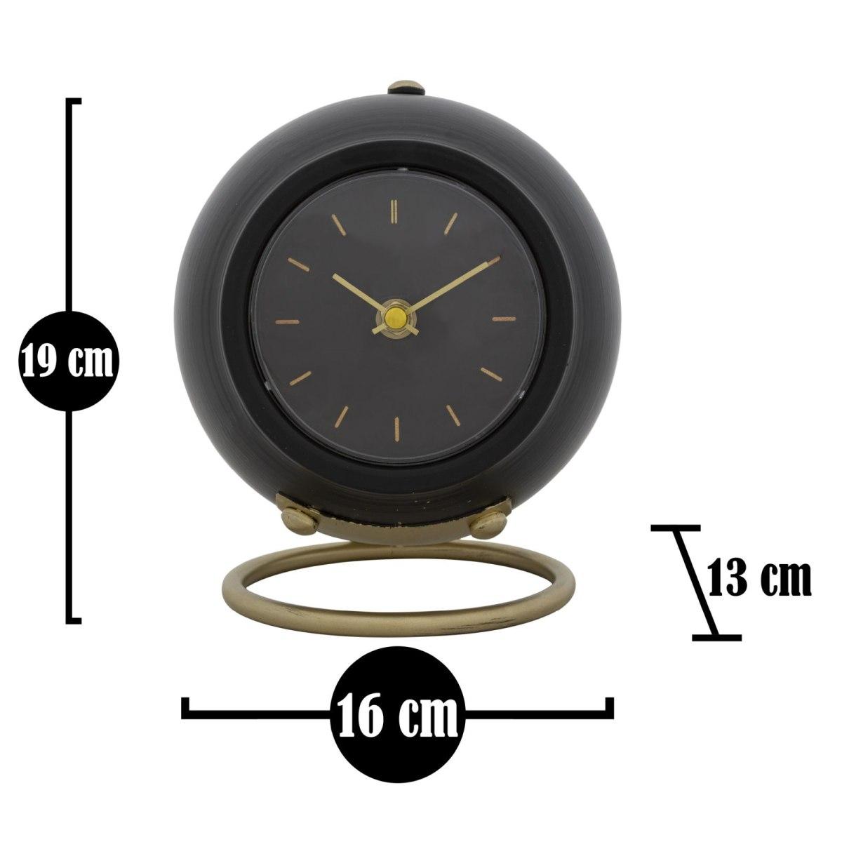 Orologio da tavolo ball nero cm 16x13x19 min 2